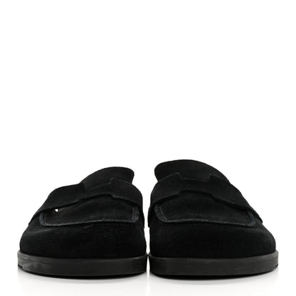 Hermes Suede Calfskin Go Mules 38.5 Black 3 of 10