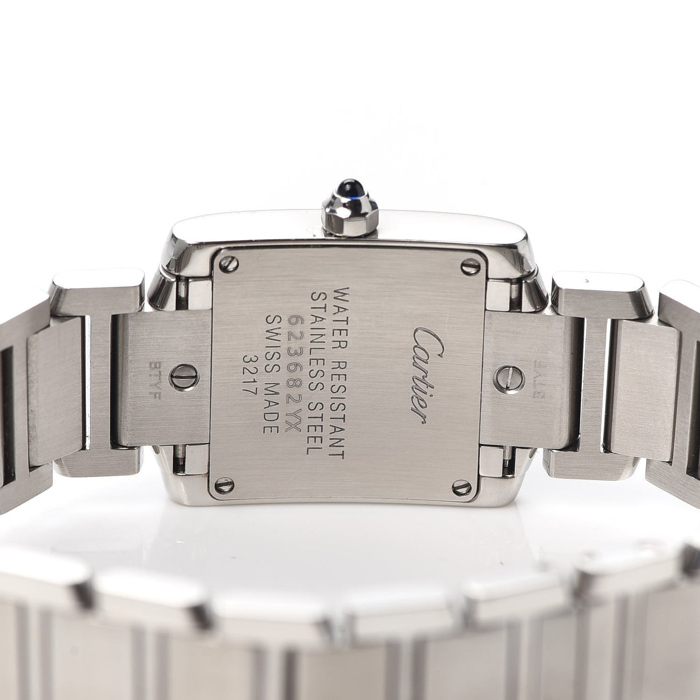 Stainless Steel Diamond Bezel 20mm Tank Francaise Quartz Watch