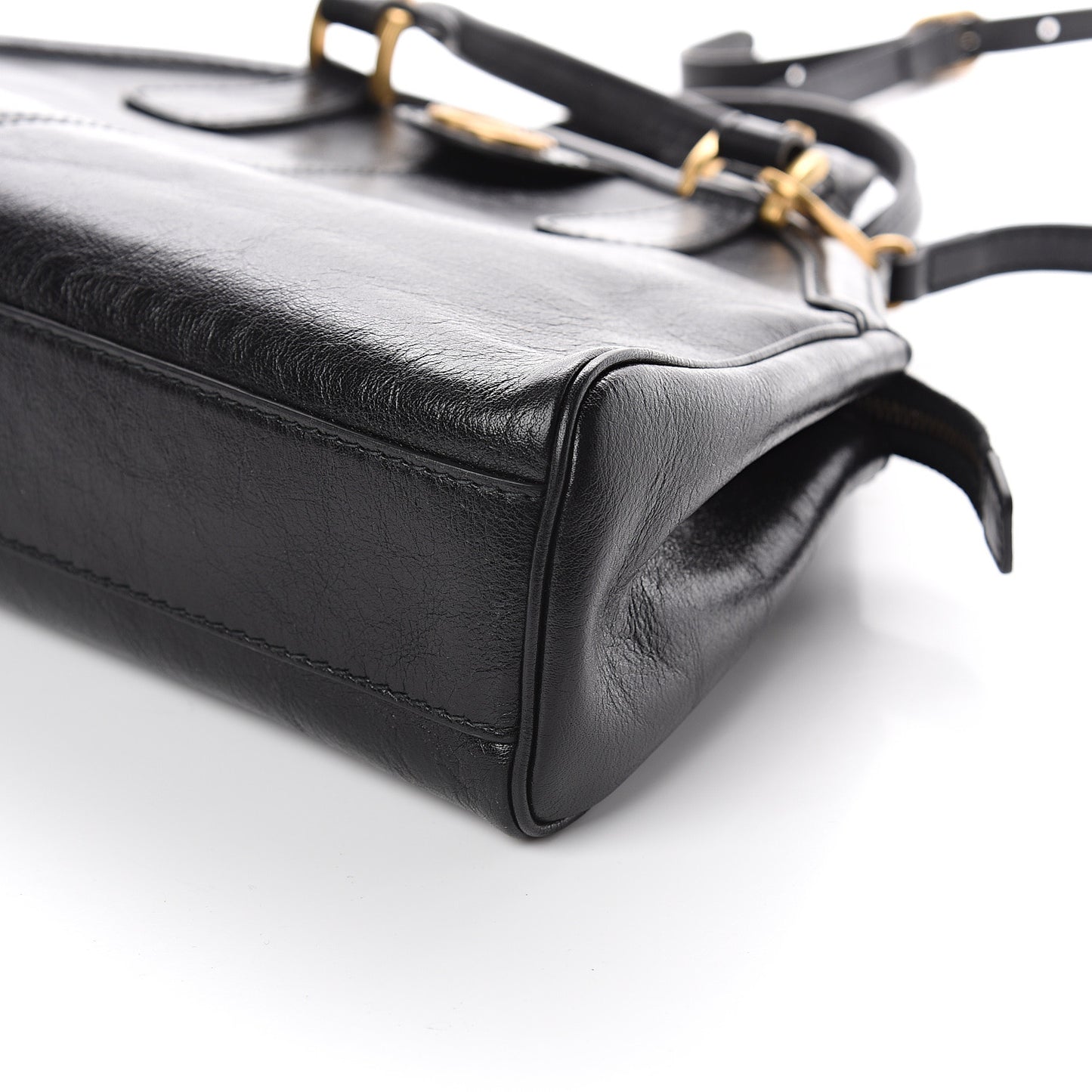 Calfskin Medium Re(Belle) Top Handle Bag Black