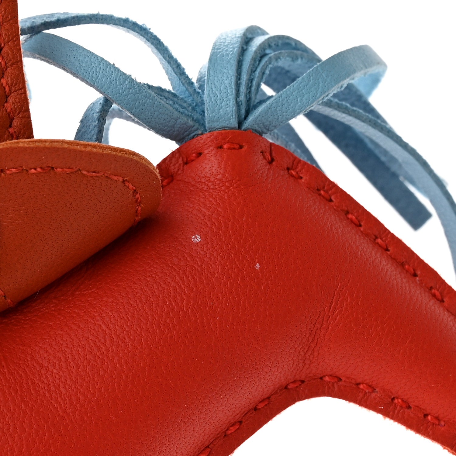 Hermes Milo Lambskin Grigri Rodeo Horse Bag Charm PM Capucine Celeste Cornaline 3 of 7