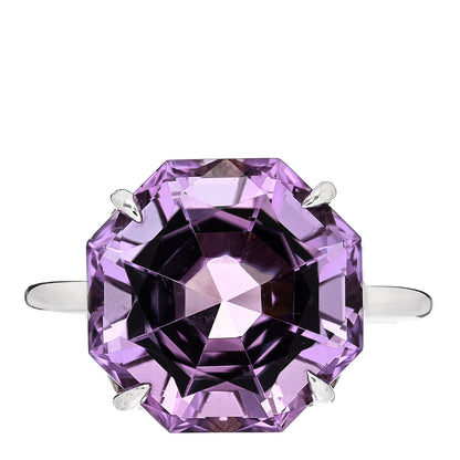 Tiffany Sterling Silver Amethyst Sparklers Octagonal Cocktail Ring 56 7.5 1 of 6