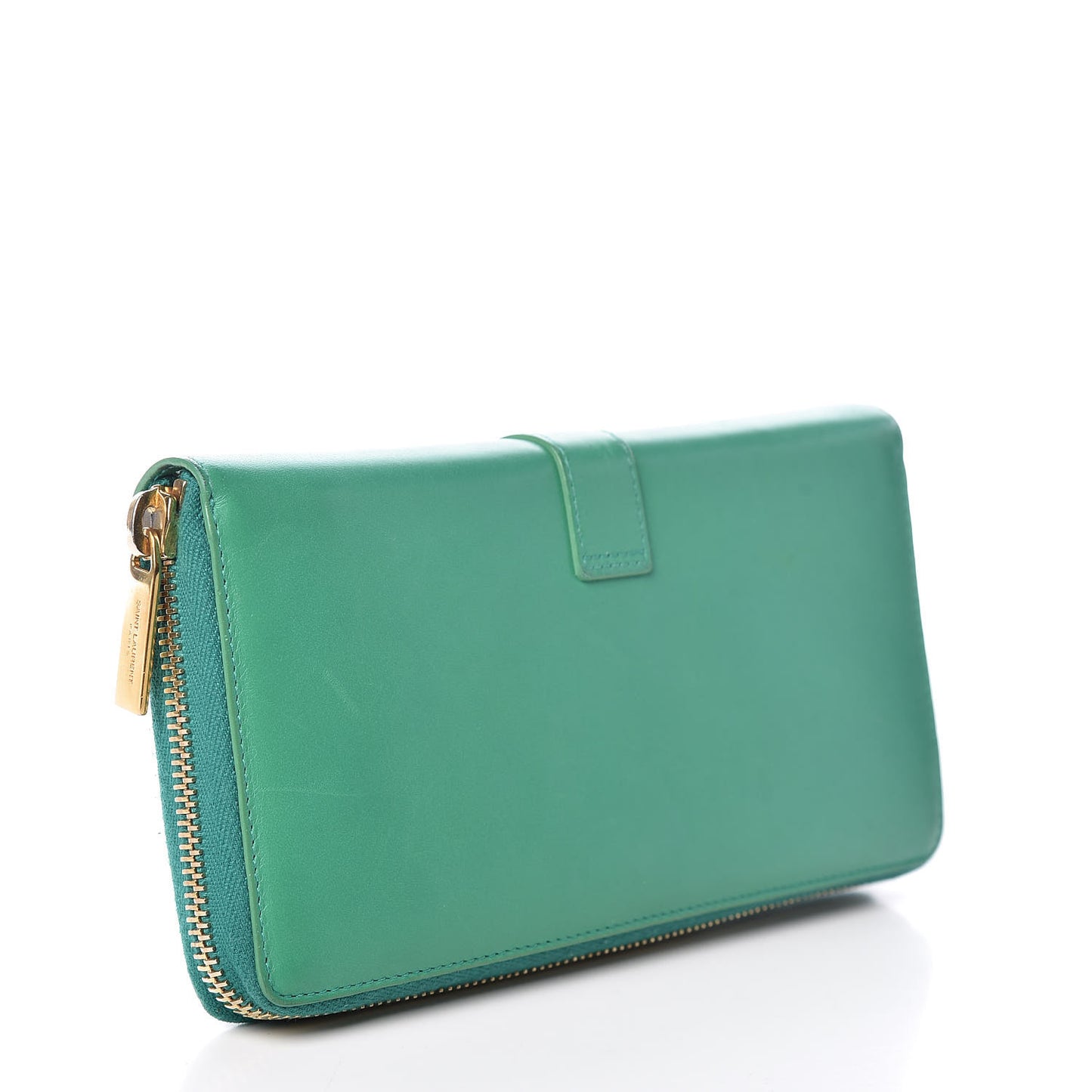 Calfskin Classic Y Ligne Zip Around Wallet Macho Menthe