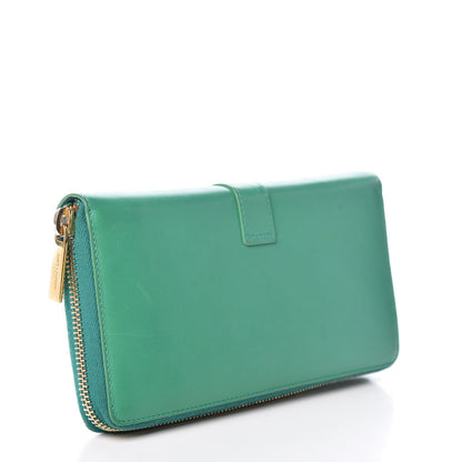 Saint Laurent Calfskin Classic Y Ligne Zip Around Wallet Macho Menthe 3 of 13