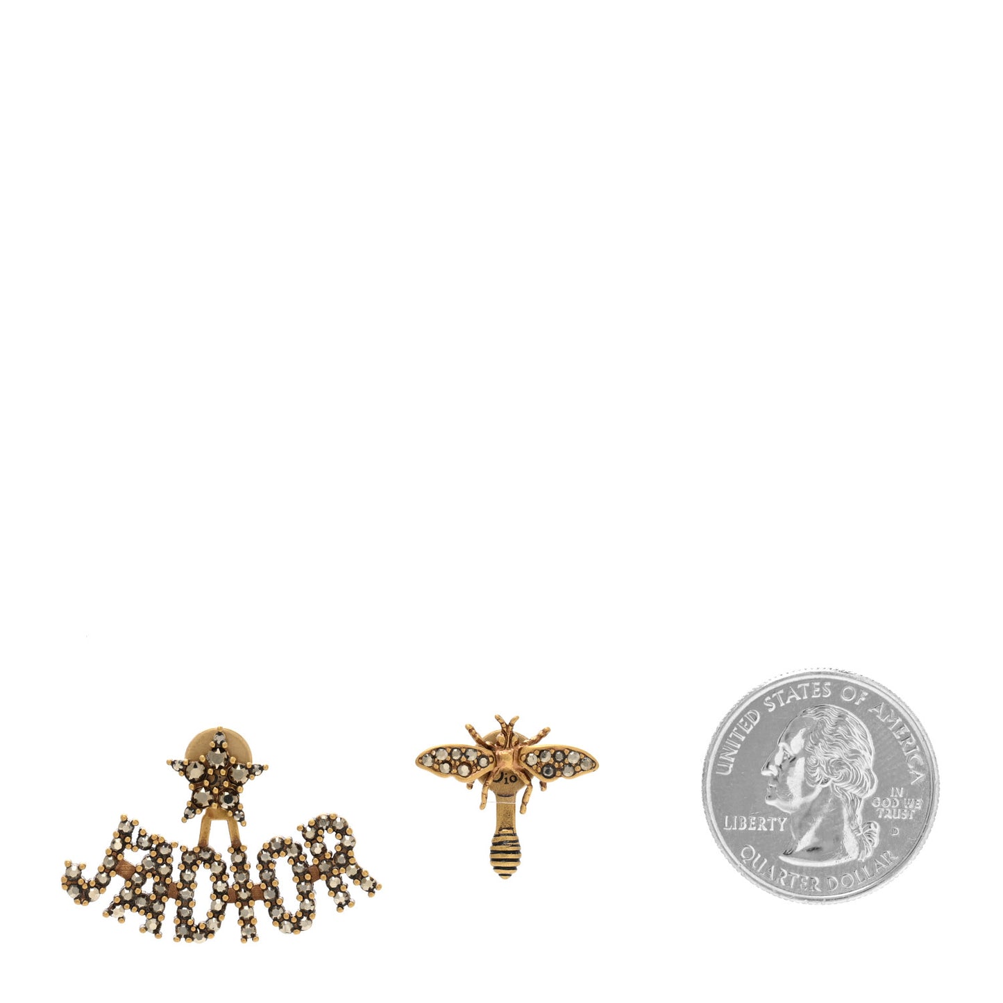 Metal Crystal J'Adior Earrings Aged Gold