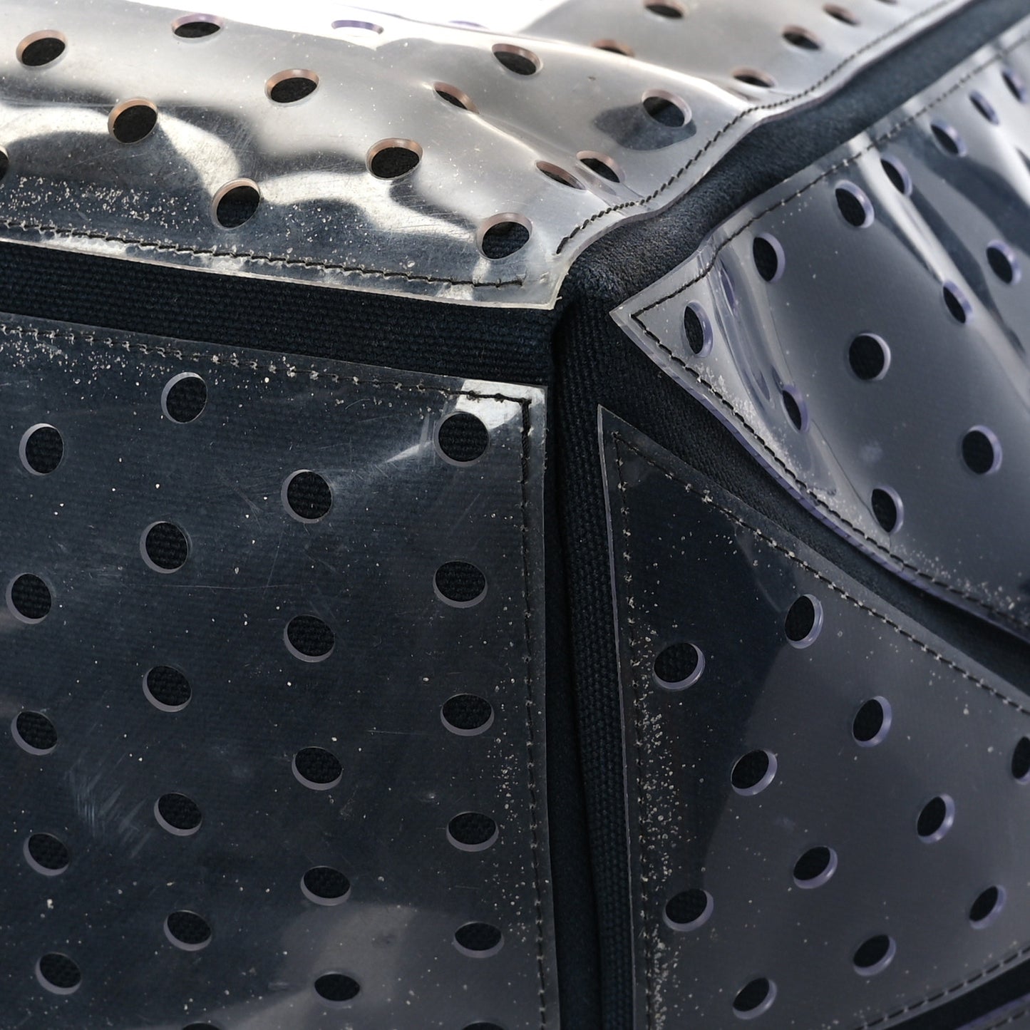 Canvas Vinyl Perforated CC Tote White Black Dark Navy