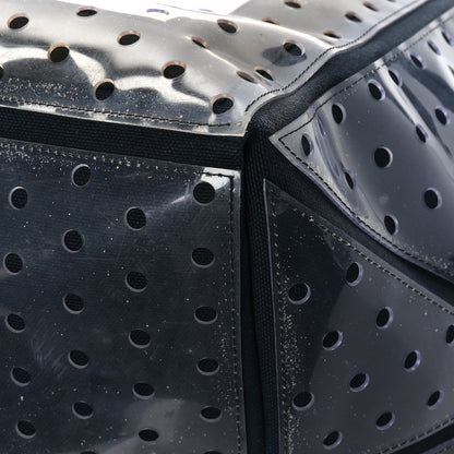 Chanel Canvas Vinyl Perforated CC Tote White Black Dark Navy 9 of 11