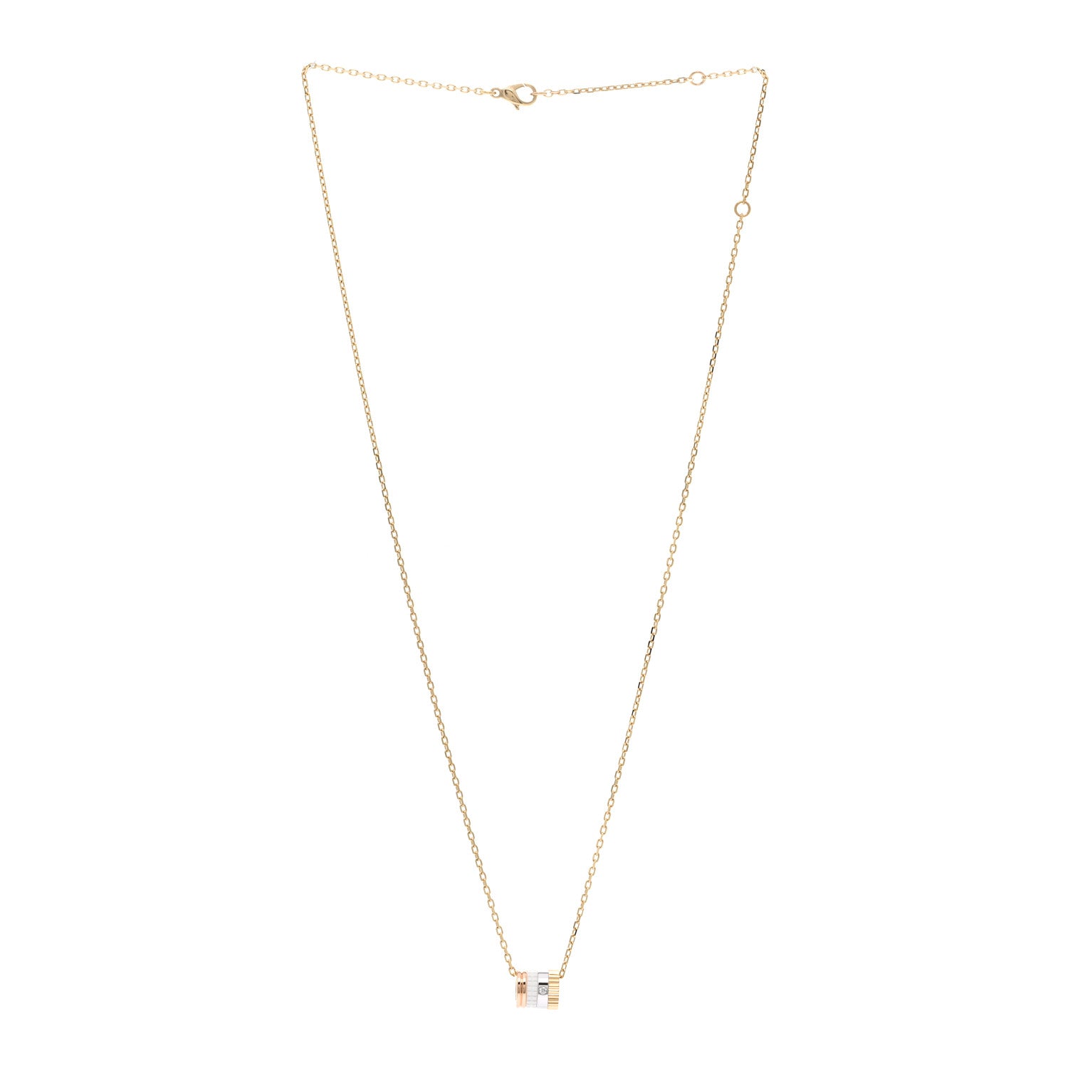 Boucheron 18K White Yellow Rose Gold Diamond Ceramic Quatre Mini Ring Pendant Necklace 3 of 5