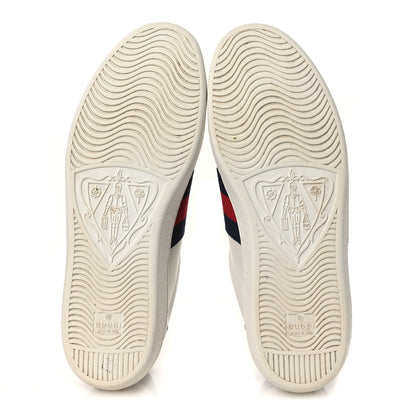 Gucci Calfskin Ayers Web Mens Ace Sneakers 10.5 White Blue 7 of 17