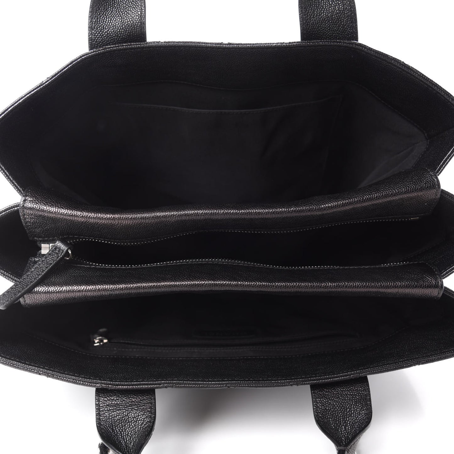Caviar Quilted Large Urban Companion Top Handle Shopping Tote Black
