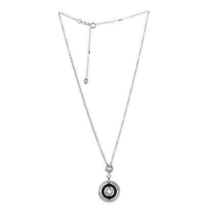 Bulgari 18K White Gold Diamond Black Ceramic Astrale Cerchi Pendant Necklace 3 of 5