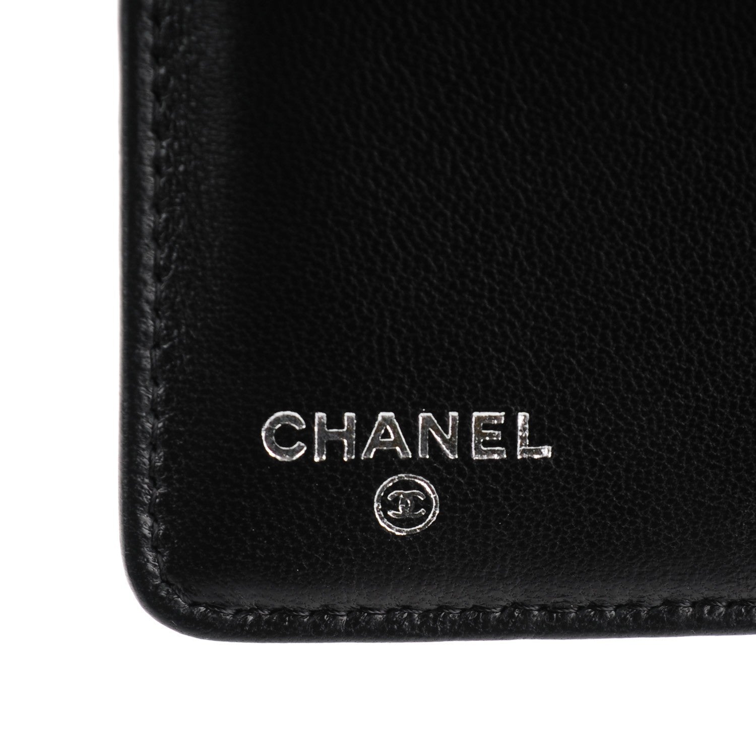 Chanel Lambskin Chevron Quilted Yen Wallet Black 6 of 8