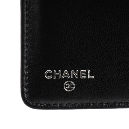 Chanel Lambskin Chevron Quilted Yen Wallet Black 6 of 8