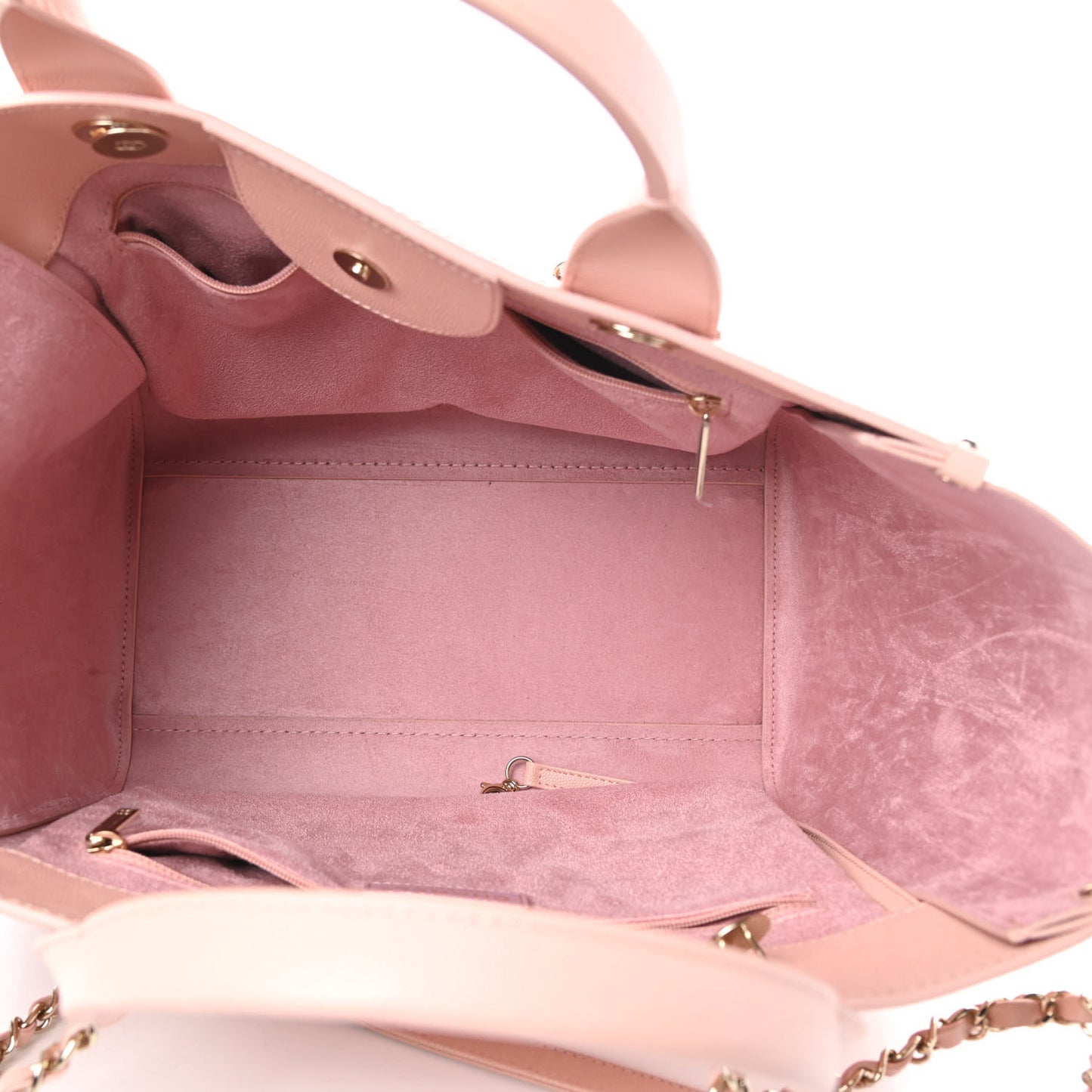 Caviar Small Studded Deauville Tote Light Pink