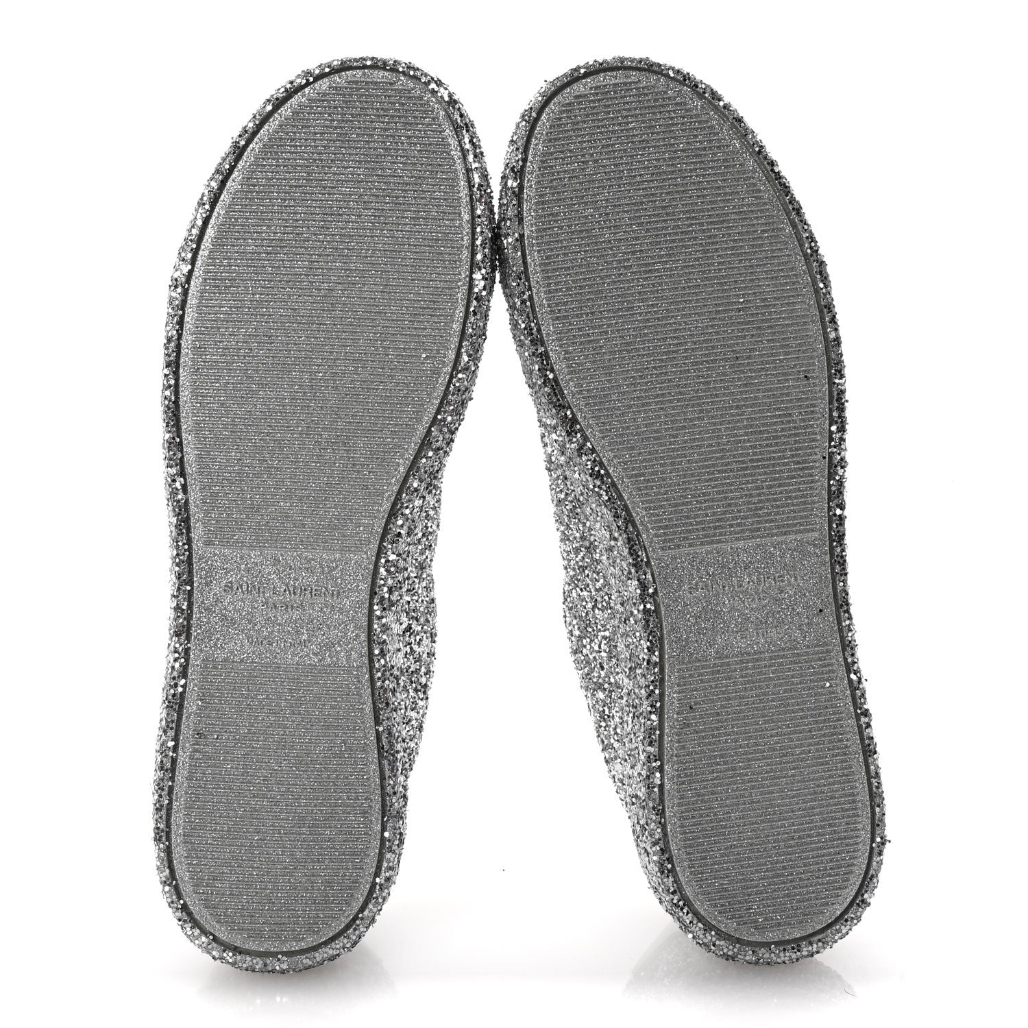 Saint Laurent Calfskin Crystal Glitter Andy Sneakers 37 Silver 7 of 11