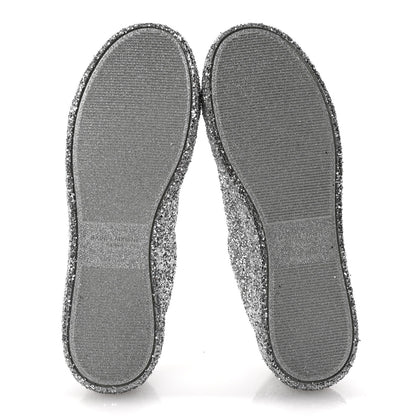 Saint Laurent Calfskin Crystal Glitter Andy Sneakers 37 Silver 7 of 11