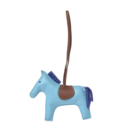 Hermes Milo Lambskin Grigri Rodeo Horse Bag Charm MM Bleu Azteque Bleu Electrique Fauve 1 of 4