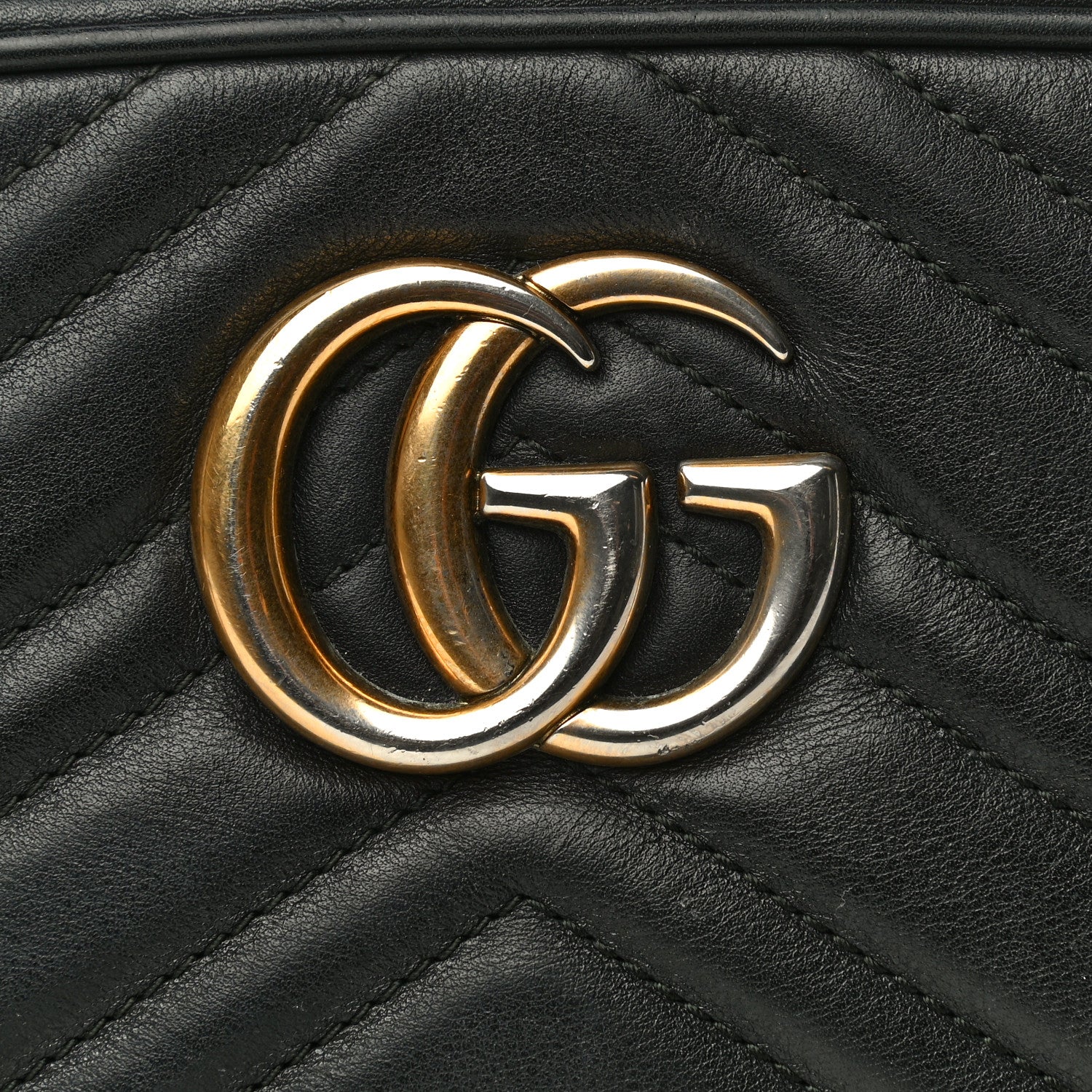 Gucci Calfskin Matelasse Small GG Marmont Chain Shoulder Bag Black 12 of 33