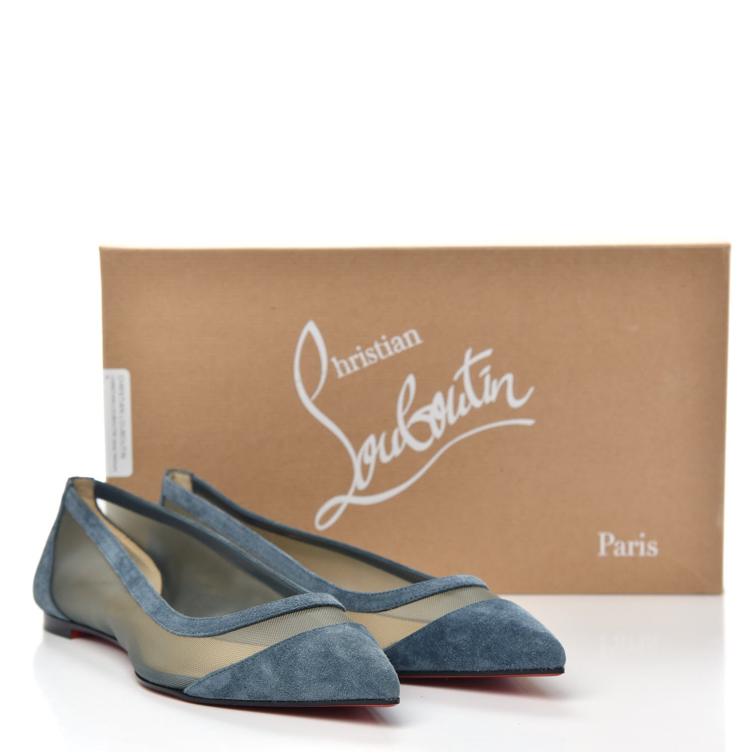 Christian Louboutin Veau Velours Rete Galativi Flats 39.5 Tempete 8 of 8