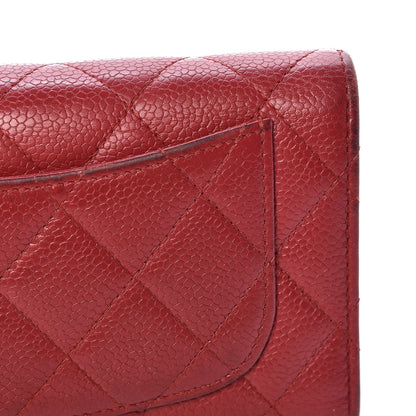 Chanel Caviar Quilted Large Flap Wallet Dark Red 23 of 24