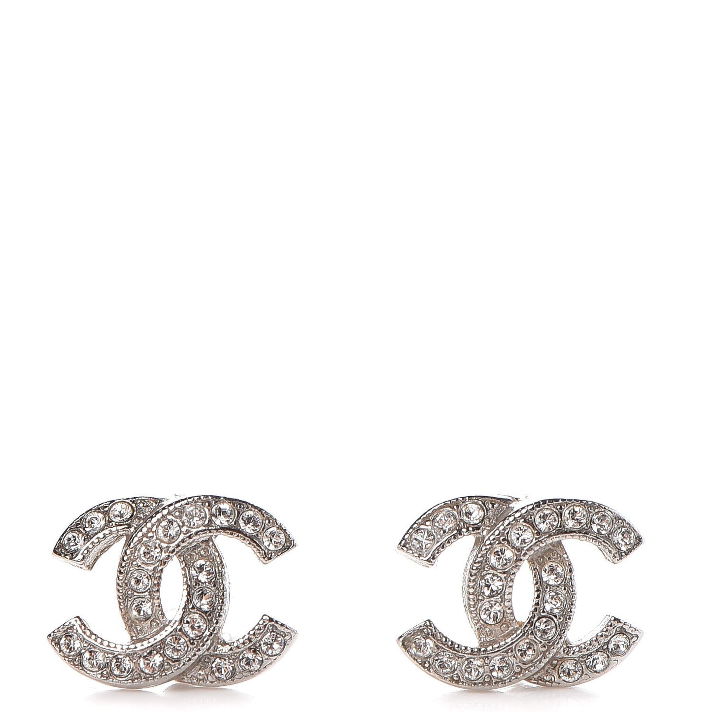 Crystal Mini CC Earrings Silver