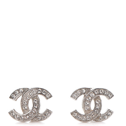 Chanel Crystal Mini CC Earrings Silver 1 of 6