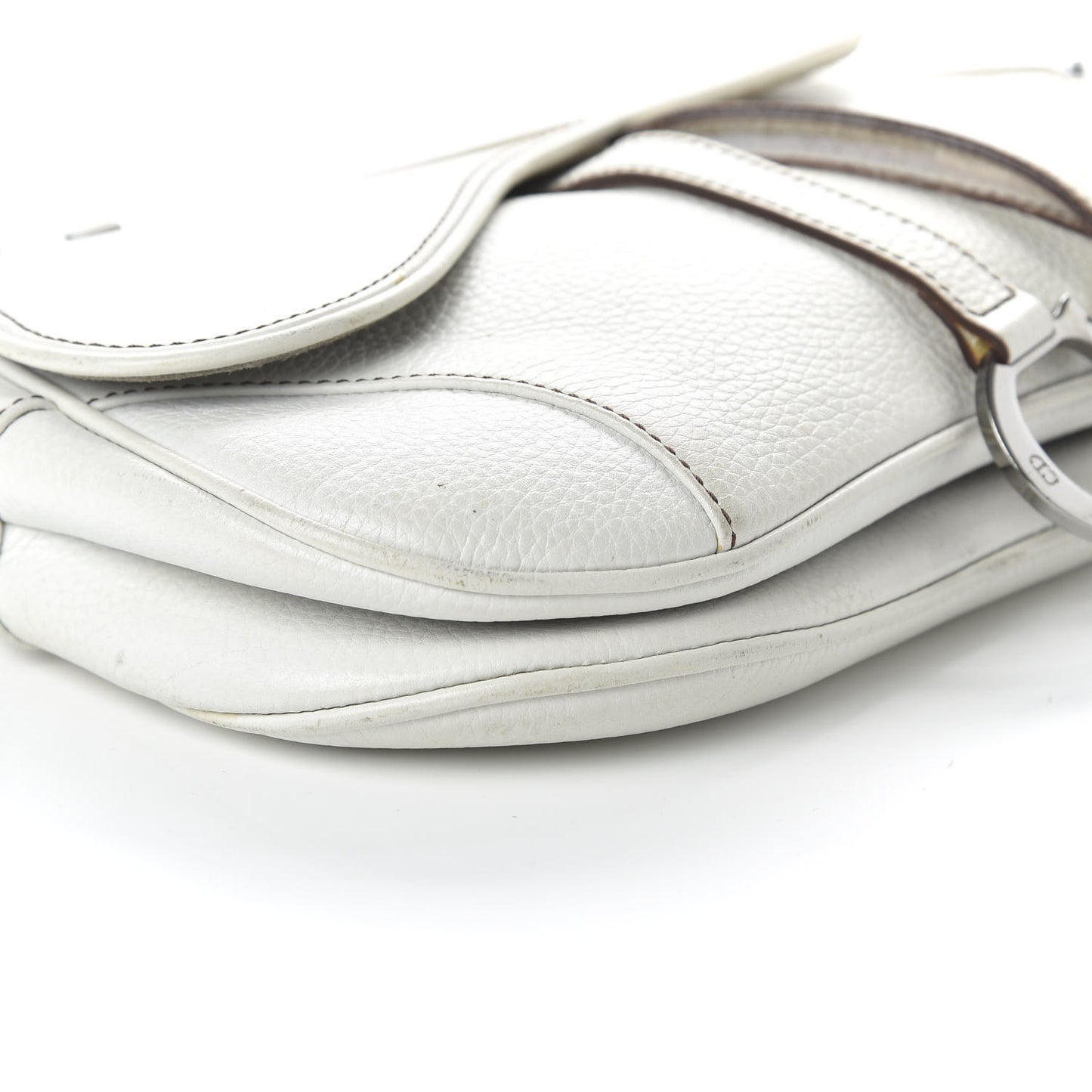 Calfskin Double Saddle Bag White