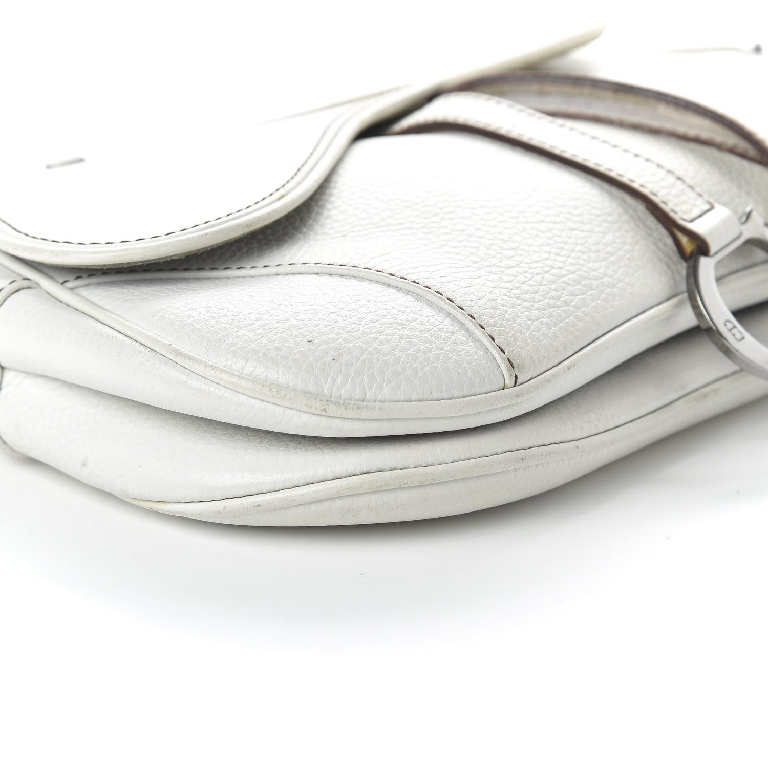 Christian Dior Calfskin Double Saddle Bag White 6 of 10