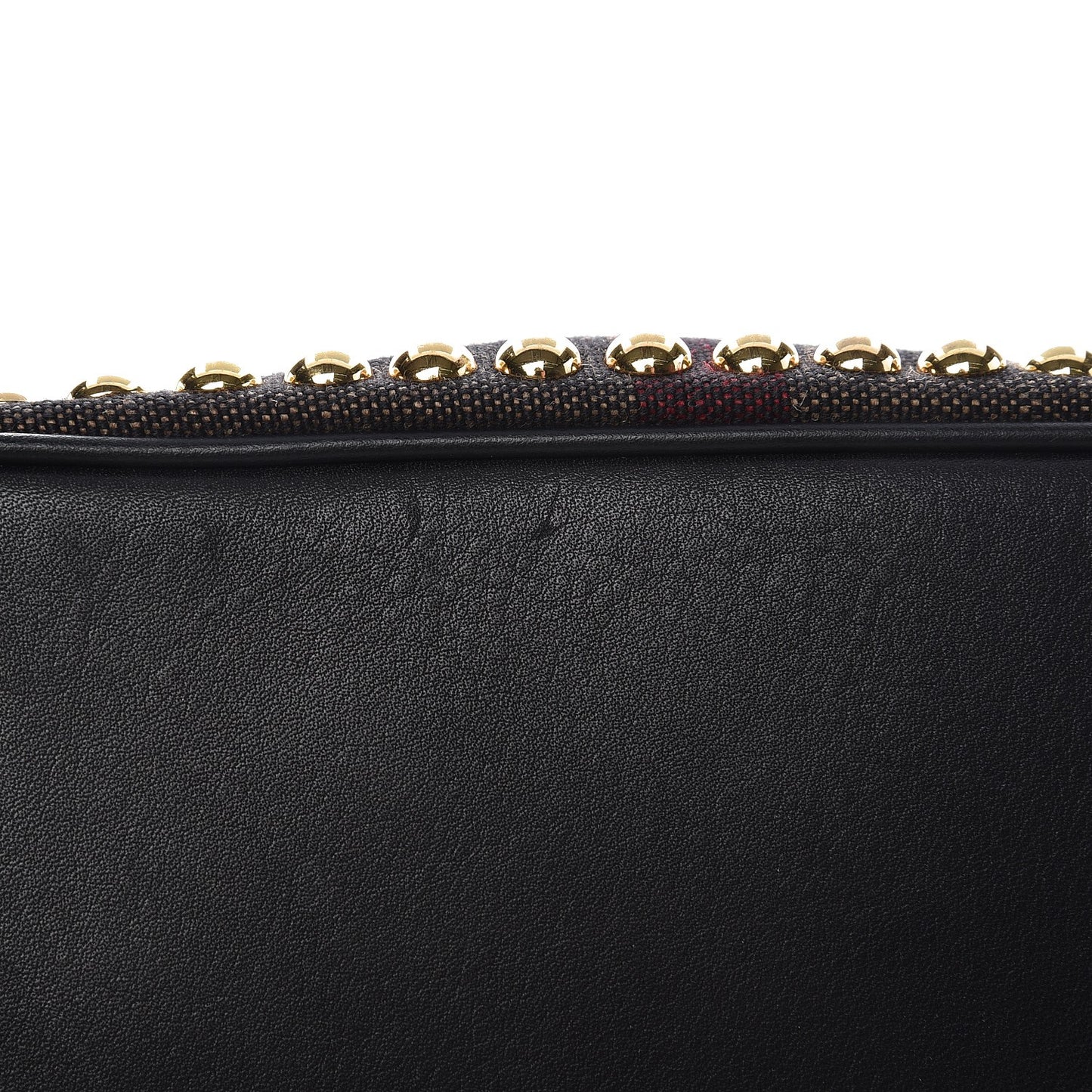 Canvas Mega Check Studded Medium Ashby Bucket Bag Black