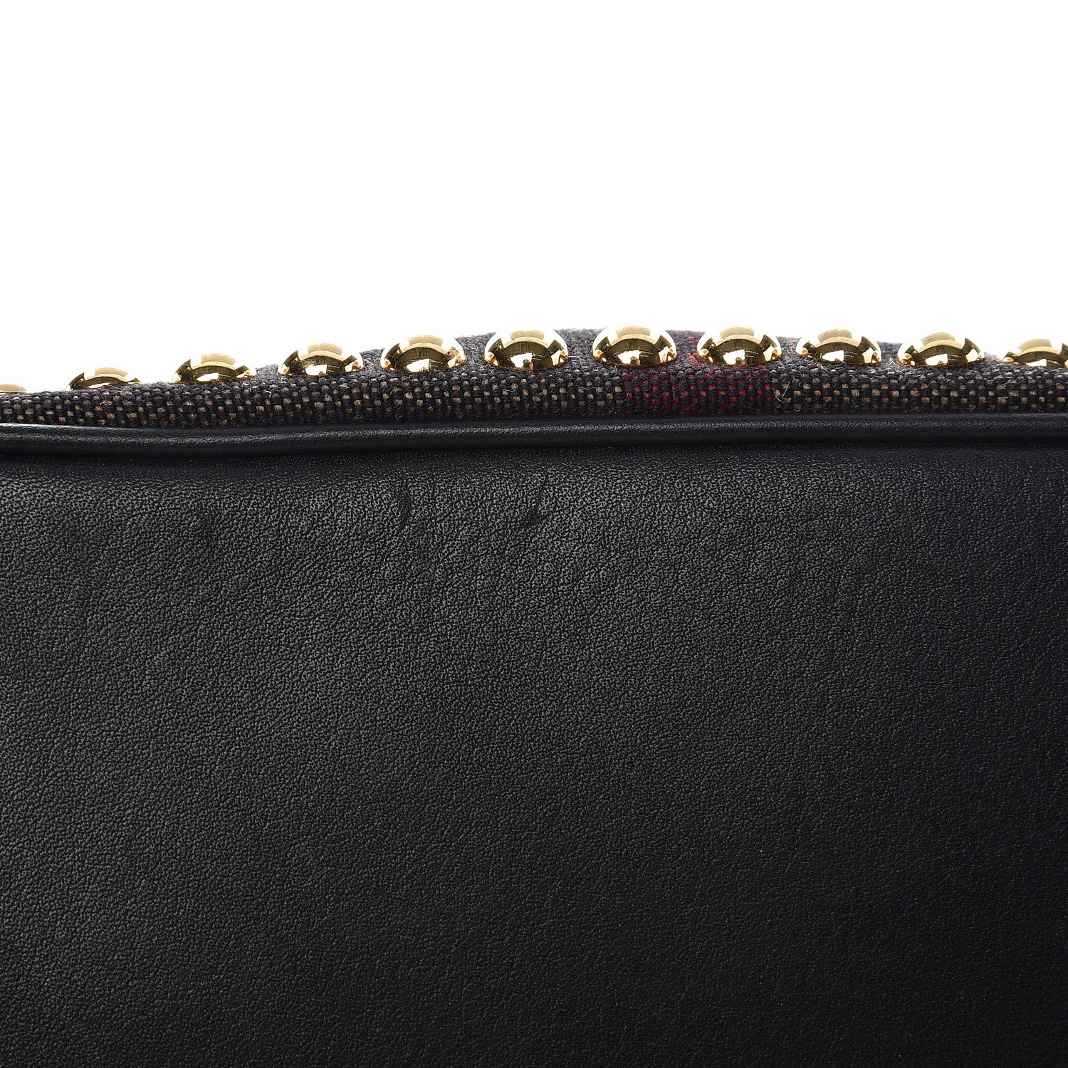 Burberry Canvas Mega Check Studded Medium Ashby Bucket Bag Black 10 of 10