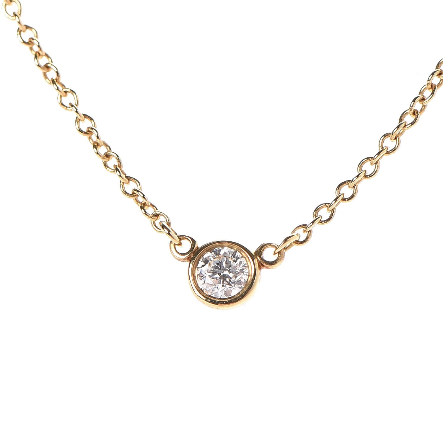 Tiffany 18K Yellow Gold Diamond .08ct Elsa Peretti Diamonds by the Yard Pendant Necklace 4 of 8