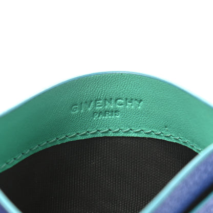 Givenchy Goatskin Bi-Color Pandora Card Case Electric Blue Mint Green 6 of 8