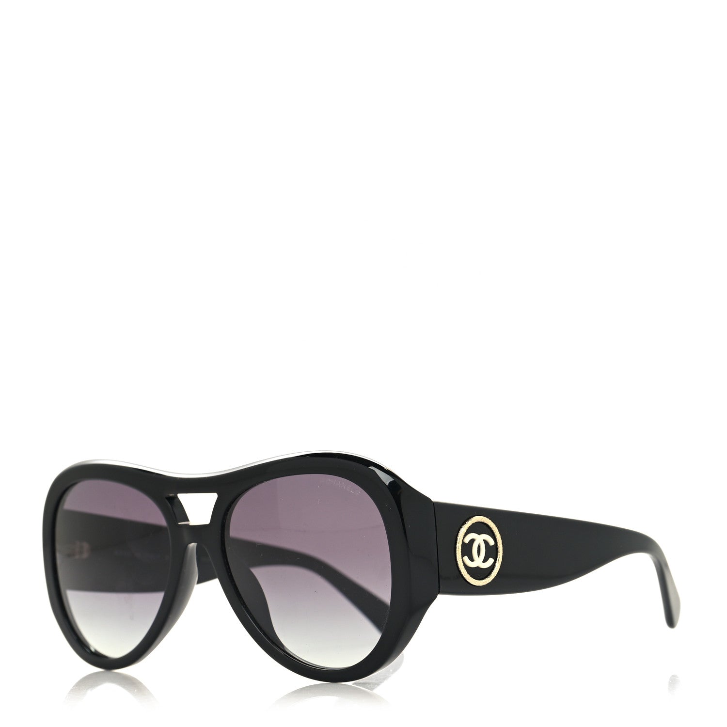 Chanel Acetate CC Pilot Sunglasses 5508 Black 1 of 8