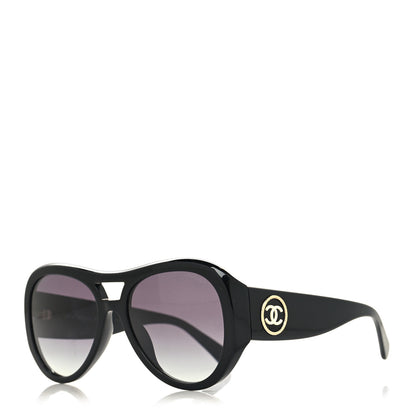Chanel Acetate CC Pilot Sunglasses 5508 Black 1 of 8