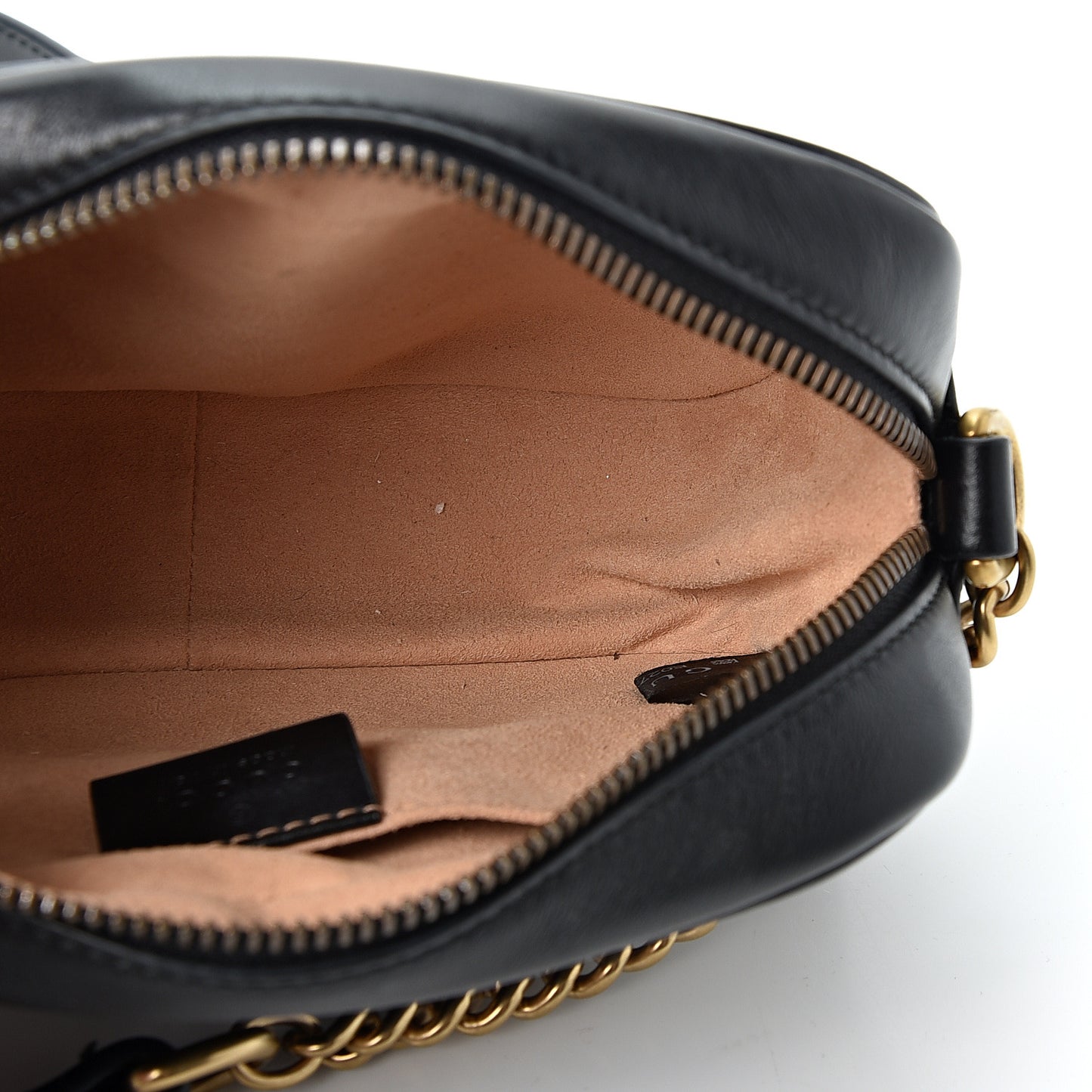 Calfskin Matelasse Mini GG Marmont Chain Shoulder Bag Black