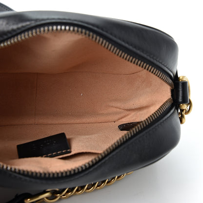 Gucci Calfskin Matelasse Mini GG Marmont Chain Shoulder Bag Black 4 of 10