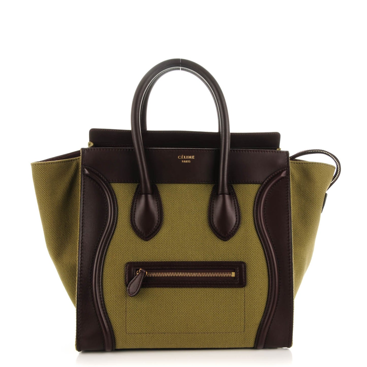 Canvas Smooth Calfskin Mini Luggage Olive