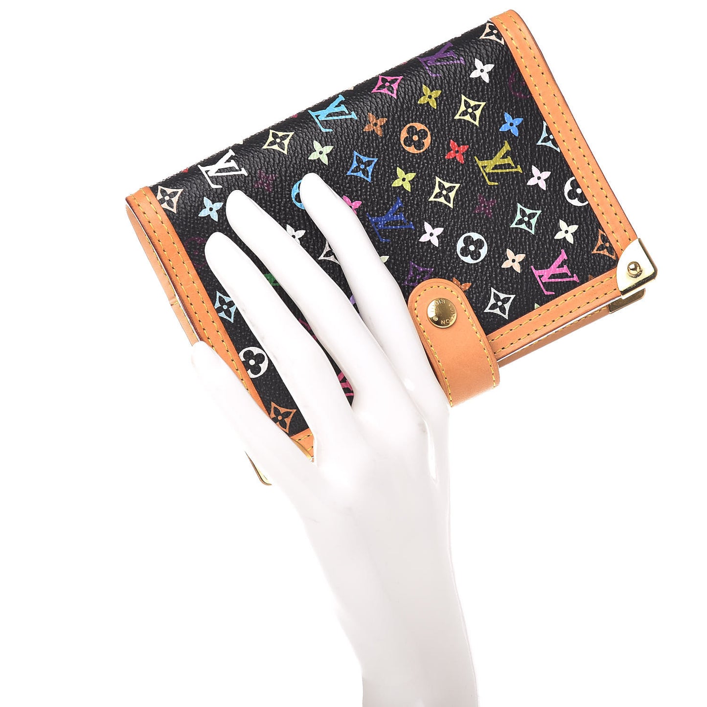 Monogram Multicolor Small Ring Agenda Cover Black