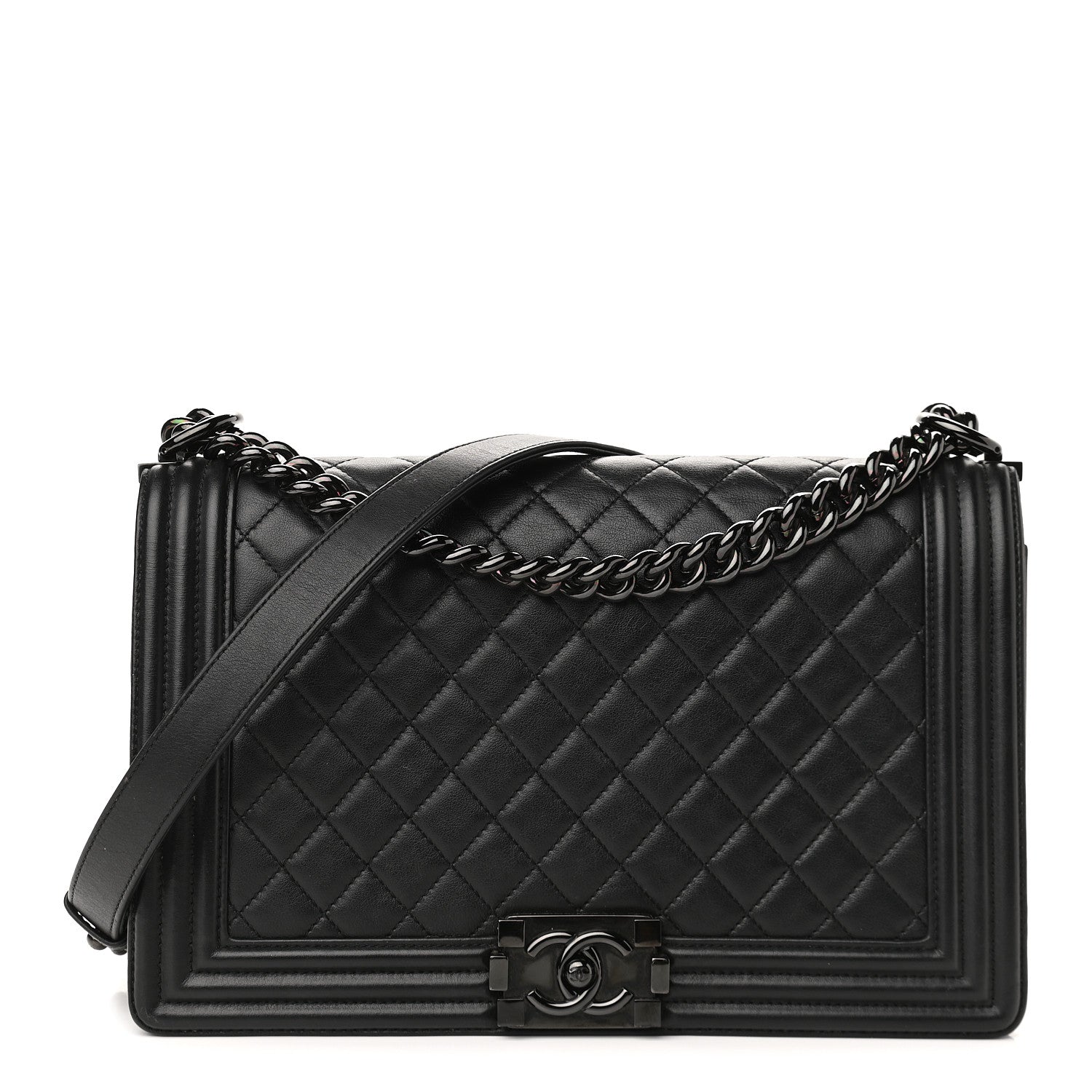 Chanel Calfskin Quilted New Medium Boy Flap So Black 1 of 10
