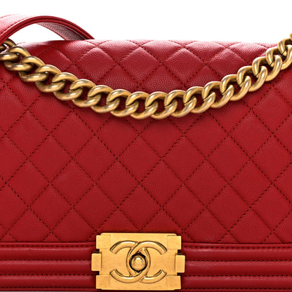 Chanel Caviar Quilted Medium Boy Flap Red 8 of 16