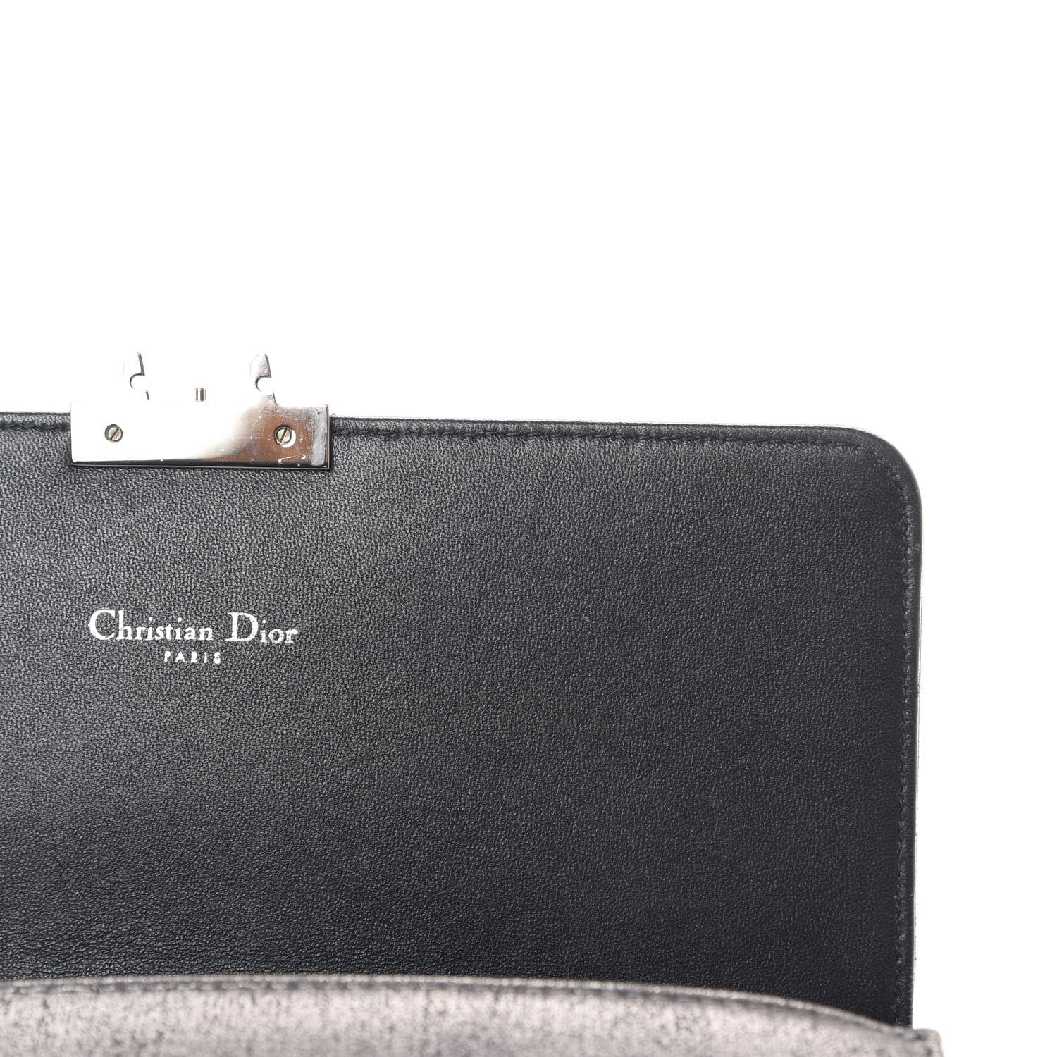Christian Dior Metallic Brushed Calfskin Miss Dior Promenade Pouch Gunmetal 16 of 21