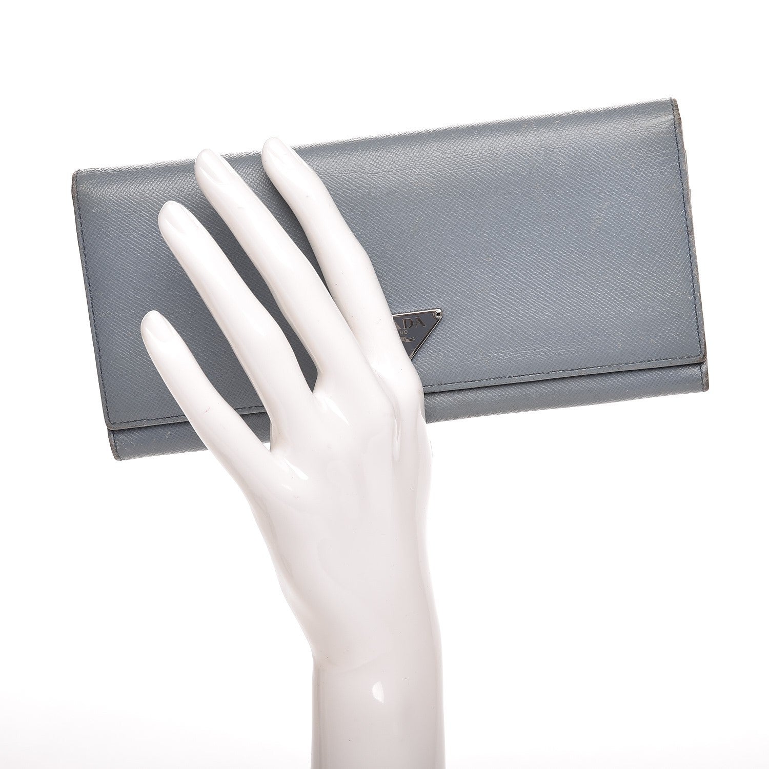 Prada Saffiano Triangle Continental Flap Wallet Pervinca 2 of 12