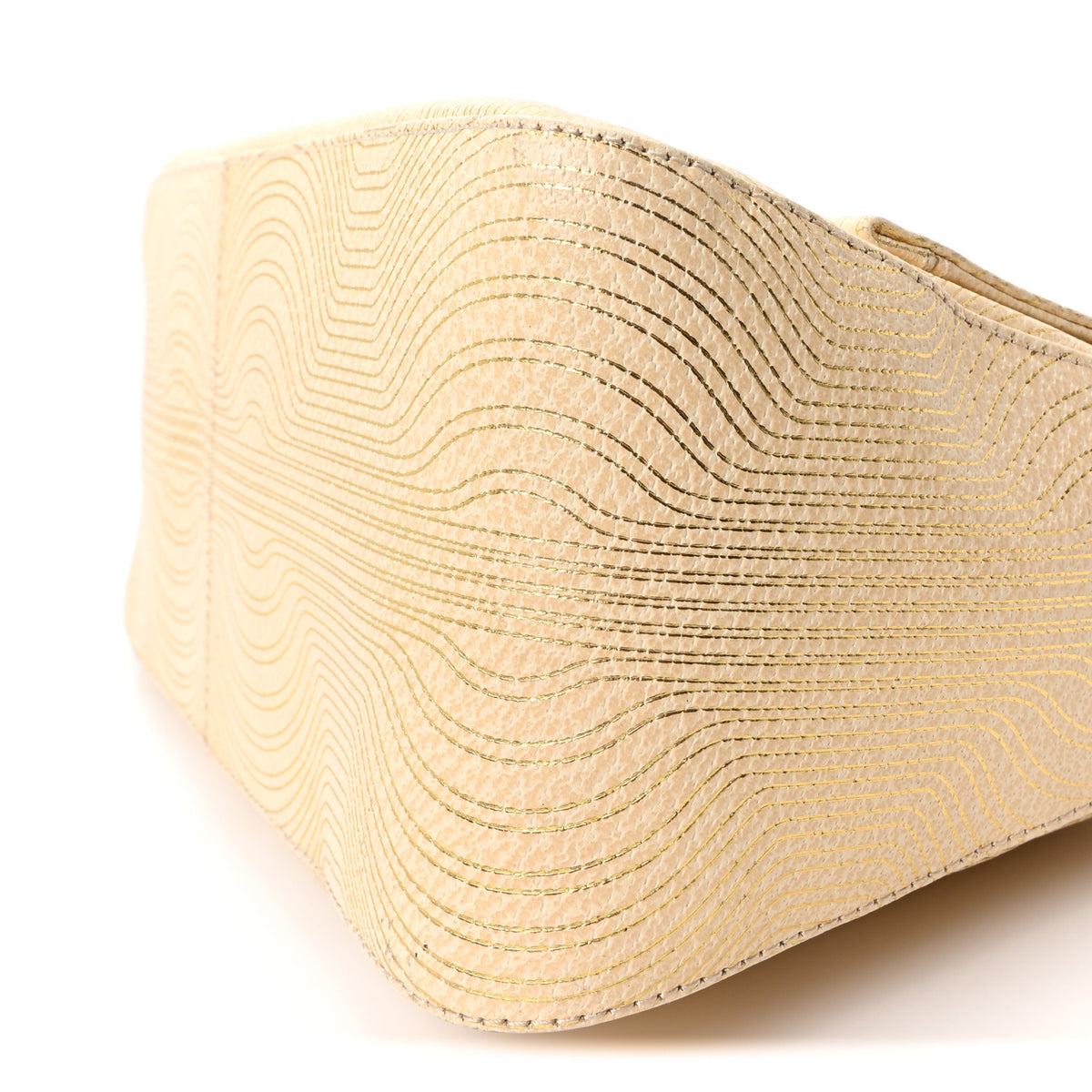Fendi Goatskin Geometric Printed Enamel Big Forever Mama Baguette White Gold 10 of 10