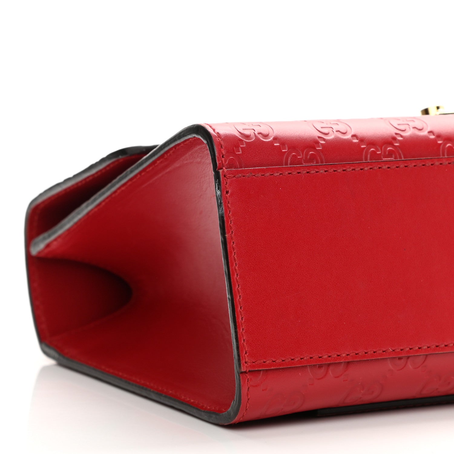 Gucci Guccissima Medium Padlock Shoulder Bag Hibiscus Red 9 of 12