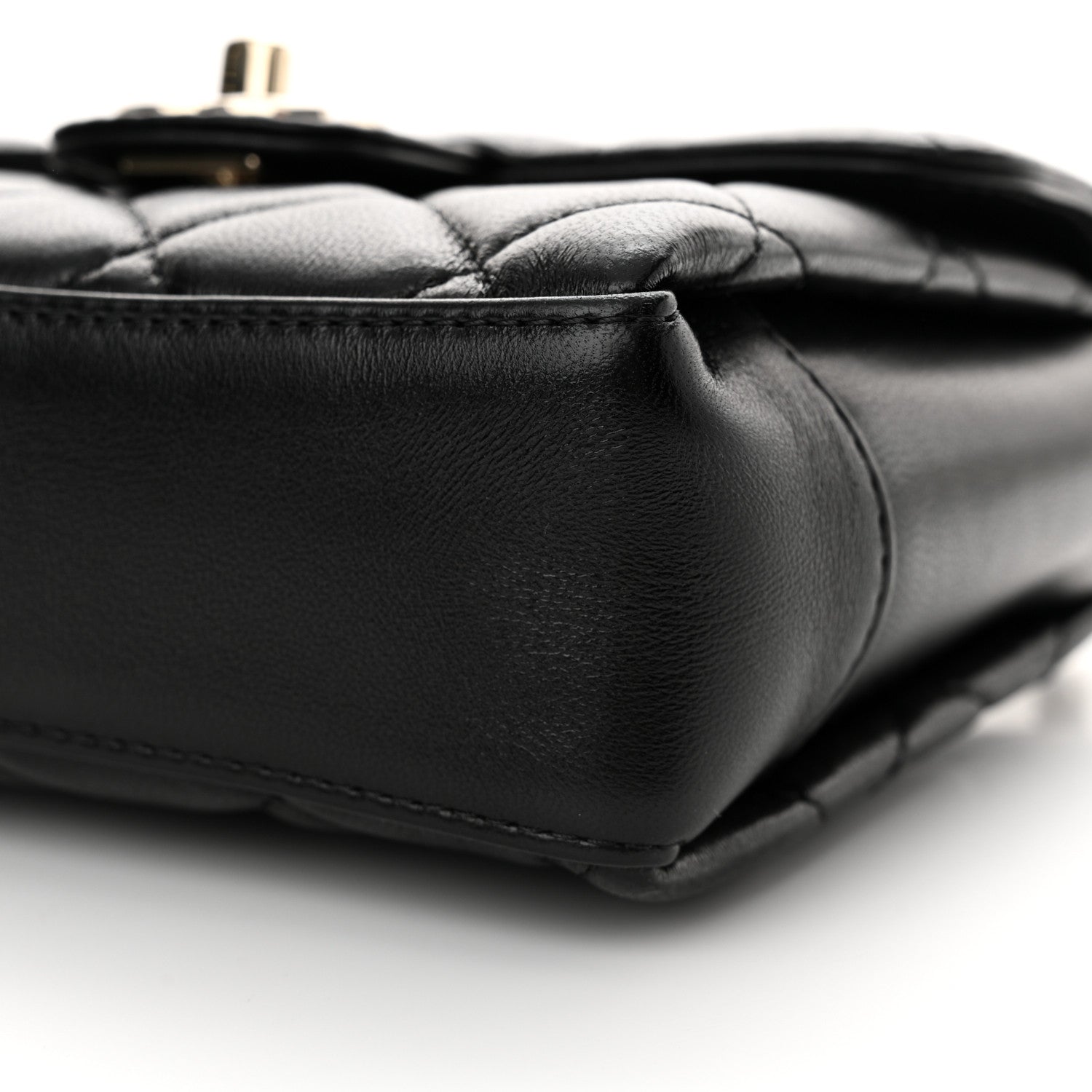 Chanel Lambskin Quilted Top Handle Flap Black 10 of 10