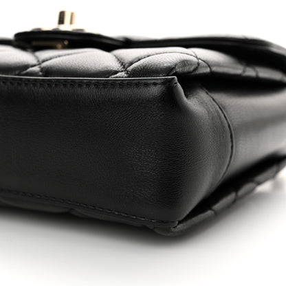 Chanel Lambskin Quilted Top Handle Flap Black 10 of 10