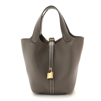 Hermes Taurillon Clemence Picotin Lock 18 PM Etoupe 1 of 12