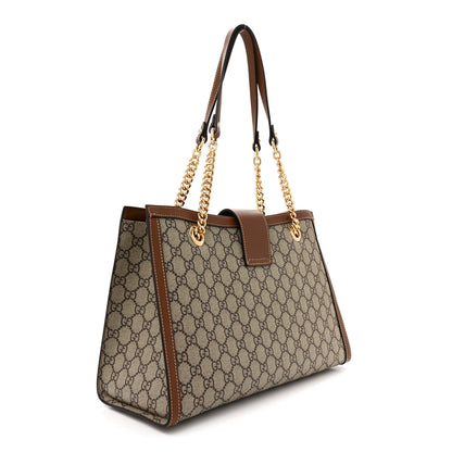 Gucci GG Supreme Monogram Medium Padlock Tote Beige Cuir 3 of 11