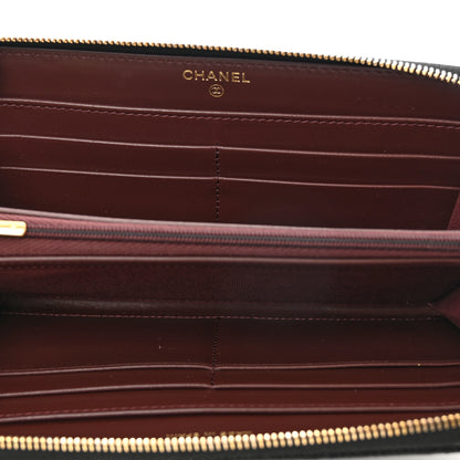 Chanel Caviar Quilted Large Gusset Zip Around Wallet Black 5 of 8