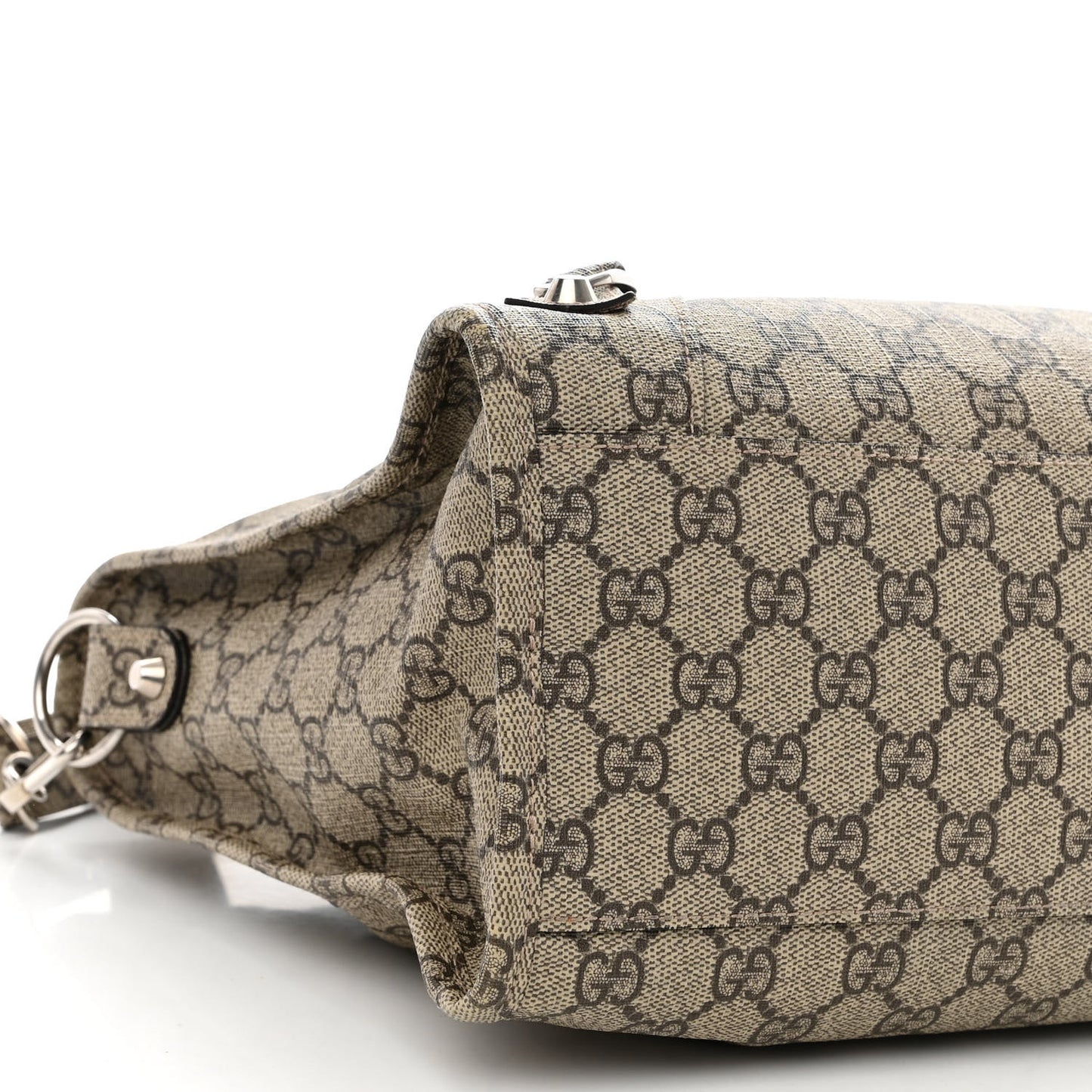 X GUCCI GG Supreme Monogram Neo Classic Silver Hardware City Beige Ebony