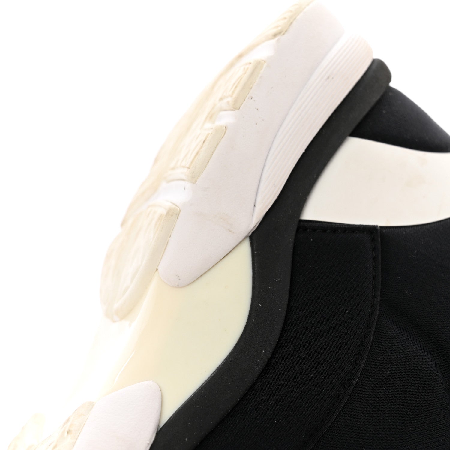 Chanel Lycra Fabric Womens CC Sneakers 38 Black White Pink 16 of 22